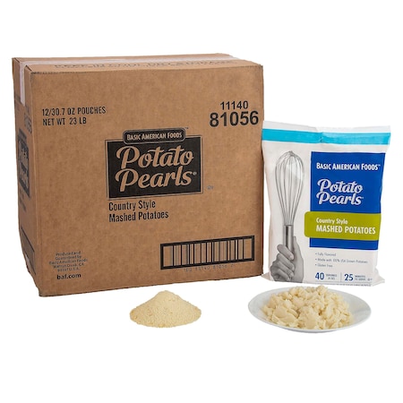 Baf Potato Pearls Potato Pearls Country Style Mashed Potatoes 30.7 oz. Pouch, PK12 81056